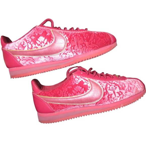 Nike Limited Edition Luxe Red Crush Suede & Velvet Florals 72 Cortez AV8505-600 - Picture 6 of 12